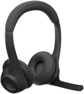 Logitech Zone 305 Business Wireless Headset, featuring dual noise-canceling microphones with advanced audio algorithms, lightweight design for all-day comfort, up to 20 hours of listening time, and a 30-meter wireless range, in Black.